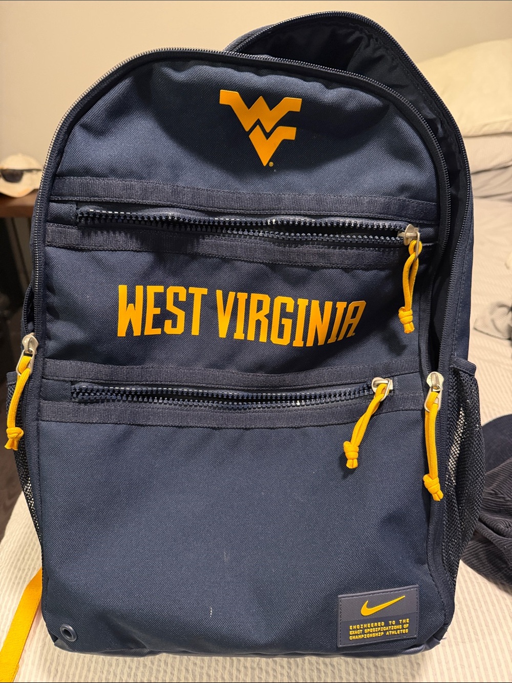 Nike Navy and Gold West Virginia Logo Backpack